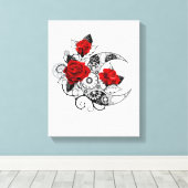 Mechanischer Halbmond mit Rote Rosen Leinwanddruck (Insitu (Holzboden))