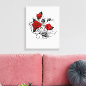 Mechanischer Halbmond mit Rote Rosen Leinwanddruck (Insitu (Wohnzimmer))