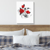 Mechanischer Halbmond mit Rote Rosen Leinwanddruck (Insitu (Schlafzimmer))