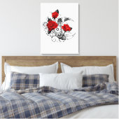 Mechanischer Halbmond mit Rote Rosen Leinwanddruck (Insitu (Schlafzimmer))