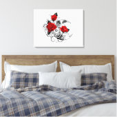 Mechanischer Halbmond mit Rote Rosen Leinwanddruck (Insitu (Schlafzimmer))