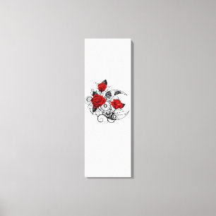 Mechanischer Halbmond mit Rote Rosen Leinwanddruck