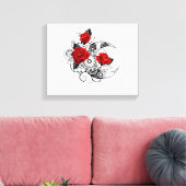 Mechanischer Halbmond mit Rote Rosen Leinwanddruck (Insitu (Wohnzimmer))