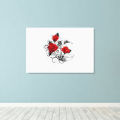 Mechanischer Halbmond mit Rote Rosen Leinwanddruck (Insitu (Holzboden))