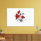 Mechanischer Halbmond mit Rote Rosen Leinwanddruck (Insitu (Wohnzimmer))