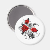 Mechanischer Halbmond mit Rote Rosen Magnet (Vorderseite/Rückseite)
