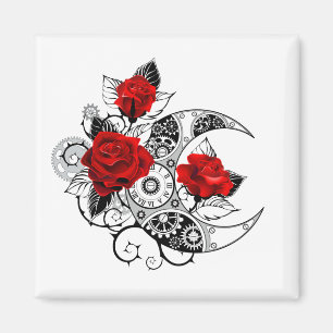 Mechanischer Halbmond mit Rote Rosen Magnet
