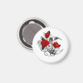 Mechanischer Halbmond mit Rote Rosen Magnet (Vorderseite/Rückseite)
