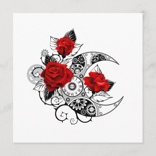 Mechanischer Halbmond mit Rote Rosen Menükarte (Vorderseite)