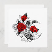 Mechanischer Halbmond mit Rote Rosen Menükarte (Vorne/Hinten)