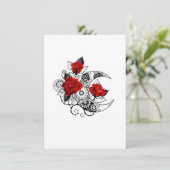 Mechanischer Halbmond mit Rote Rosen Menükarte (Stehend Vorderseite)