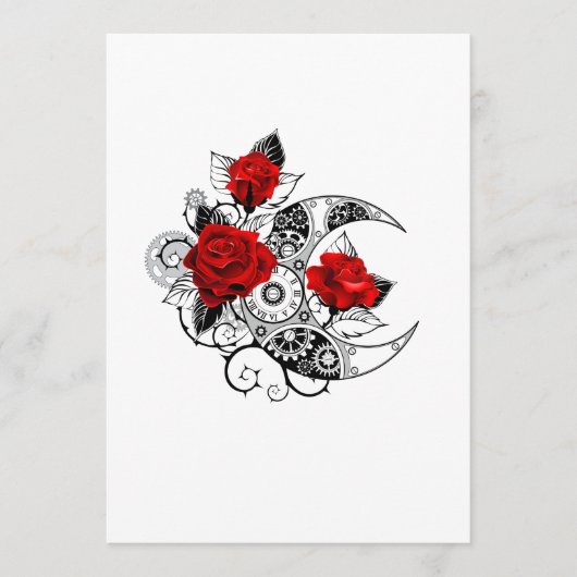 Mechanischer Halbmond mit Rote Rosen Menükarte (Vorderseite)