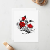 Mechanischer Halbmond mit Rote Rosen Mitteilungskarte (Vorderseite/Rückseite Beispiel)