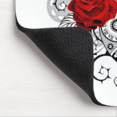 Mechanischer Halbmond mit Rote Rosen Mousepad (Ecke)