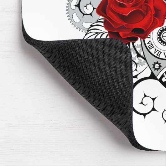 Mechanischer Halbmond mit Rote Rosen Mousepad (Ecke)