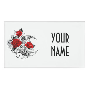 Mechanischer Halbmond mit Rote Rosen Namenschild
