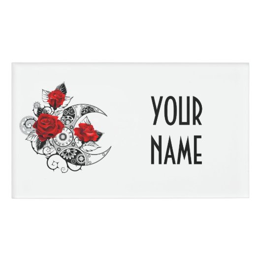 Mechanischer Halbmond mit Rote Rosen Namenschild (Vorderseite)