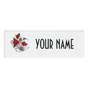 Mechanischer Halbmond mit Rote Rosen Namenschild