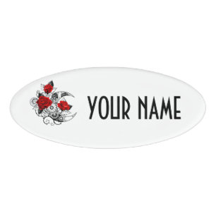 Mechanischer Halbmond mit Rote Rosen Namenschild