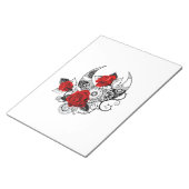Mechanischer Halbmond mit Rote Rosen Notizblock (angewinkelt)