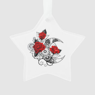 Mechanischer Halbmond mit Rote Rosen Ornament