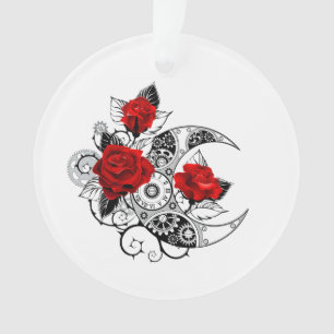 Mechanischer Halbmond mit Rote Rosen Ornament