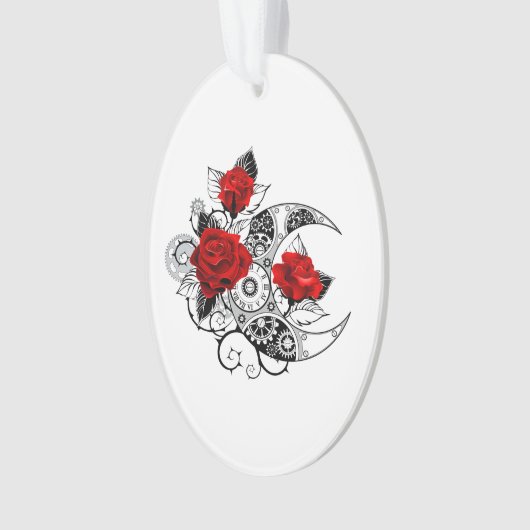 Mechanischer Halbmond mit Rote Rosen Ornament (Vorderseite)