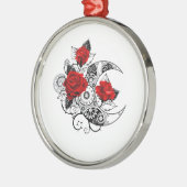 Mechanischer Halbmond mit Rote Rosen Ornament Aus Metall (Links)