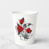 Mechanischer Halbmond mit Rote Rosen Pappbecher (Rückseite)