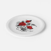 Mechanischer Halbmond mit Rote Rosen Pappteller (Schrägansicht)