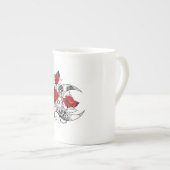 Mechanischer Halbmond mit Rote Rosen Porzellantasse (Vorderseite Rechts)