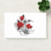 Mechanischer Halbmond mit Rote Rosen Post-it Klebezettel (Büro)