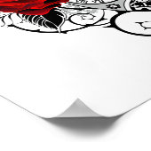 Mechanischer Halbmond mit Rote Rosen Poster (Ecke)
