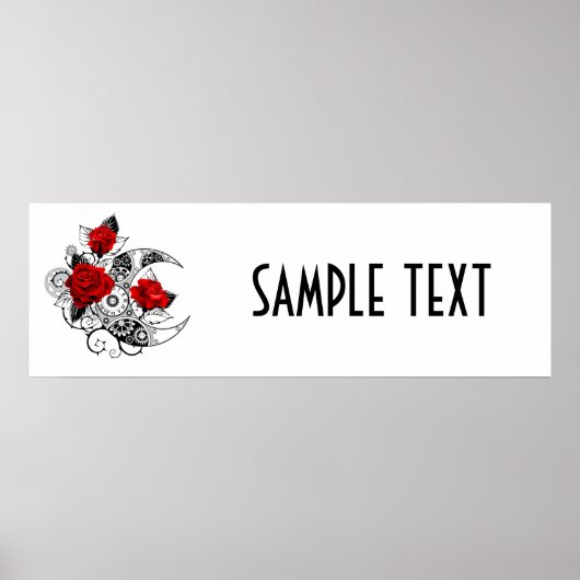 Mechanischer Halbmond mit Rote Rosen Poster (Vorne)