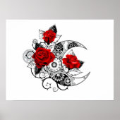 Mechanischer Halbmond mit Rote Rosen Poster (Vorne)