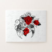 Mechanischer Halbmond mit Rote Rosen Puzzle (Horizontal)