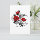 Mechanischer Halbmond mit Rote Rosen RSVP Karte (Stehend Vorderseite)