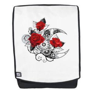 Mechanischer Halbmond mit Rote Rosen Rucksack