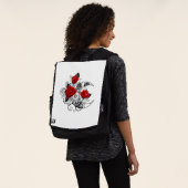 Mechanischer Halbmond mit Rote Rosen Rucksack (Ausgewaschen)