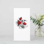 Mechanischer Halbmond mit Rote Rosen Save The Date (Stehend Vorderseite)