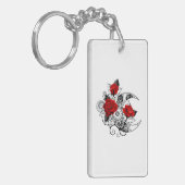 Mechanischer Halbmond mit Rote Rosen Schlüsselanhänger (Vorderseite links)