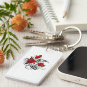 Mechanischer Halbmond mit Rote Rosen Schlüsselanhänger (Vorderseite rechts)