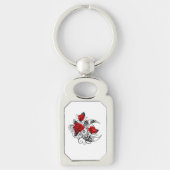 Mechanischer Halbmond mit Rote Rosen Schlüsselanhänger (Vorderseite)