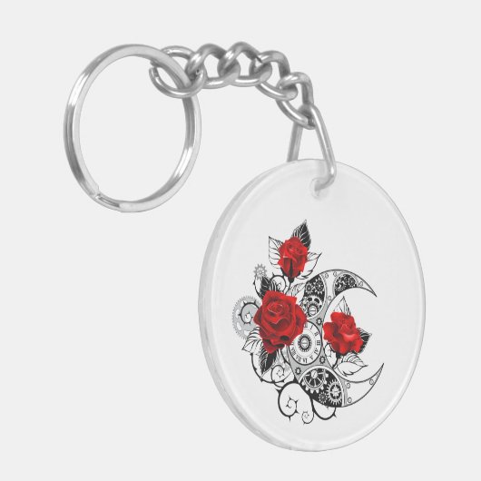 Mechanischer Halbmond mit Rote Rosen Schlüsselanhänger (Vorderseite links)