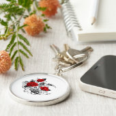 Mechanischer Halbmond mit Rote Rosen Schlüsselanhänger (Seite)