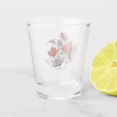 Mechanischer Halbmond mit Rote Rosen Schnapsglas (Rückseite)