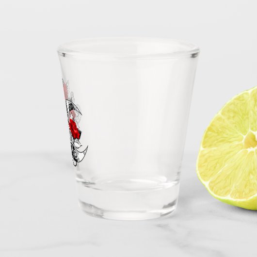 Mechanischer Halbmond mit Rote Rosen Schnapsglas (Rechts)