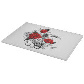 Mechanischer Halbmond mit Rote Rosen Schneidebrett (Ecke)