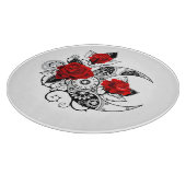 Mechanischer Halbmond mit Rote Rosen Schneidebrett (Ecke)