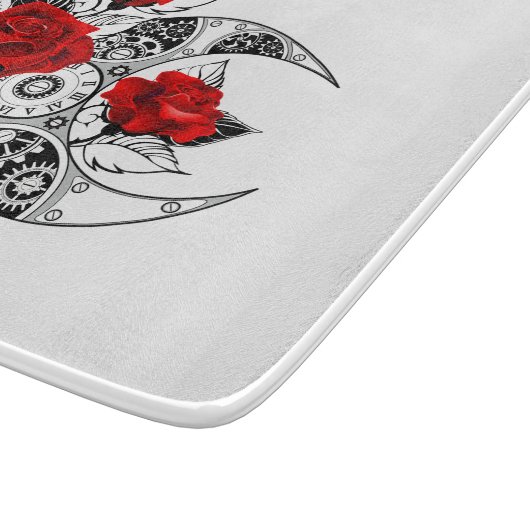 Mechanischer Halbmond mit Rote Rosen Schneidebrett (Ecke)